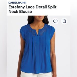 Daniel Rainn Royal Blue Crochet Blouse